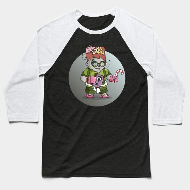 Relic Hunters - Grey Zombie with Green Clothes Baseball T-Shirt by Lovelace Designs